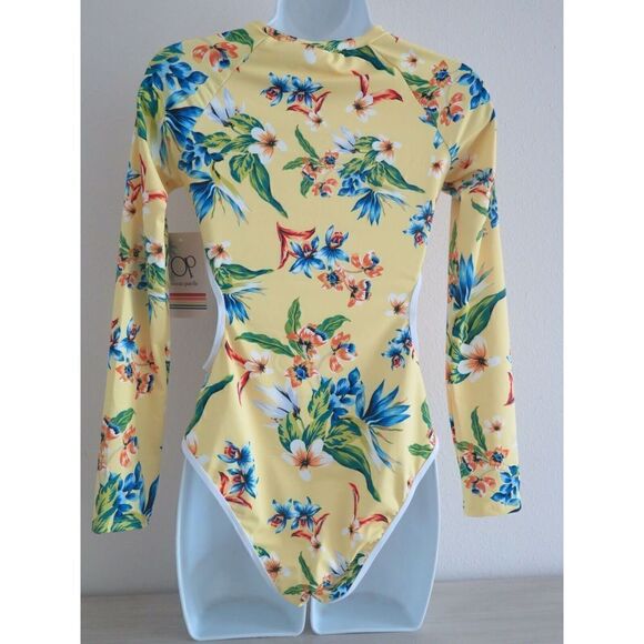 Ocean Pacific OPTR22209 Women's Sz XL Tropicana Print Long Sleeve Swimsuit $100+ - Picture 8 of 10